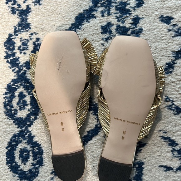 LOEFFLER RANDALL Gold Daphne Knot Flat Sandal - Picture 5 of 7